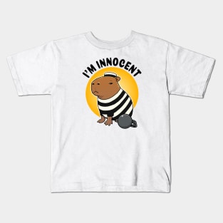 I'm innocent Capybara Prisioner Kids T-Shirt